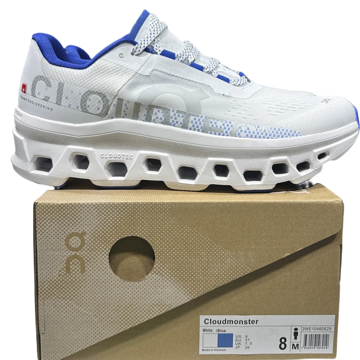 On Cloudmonster Men's White/Blue