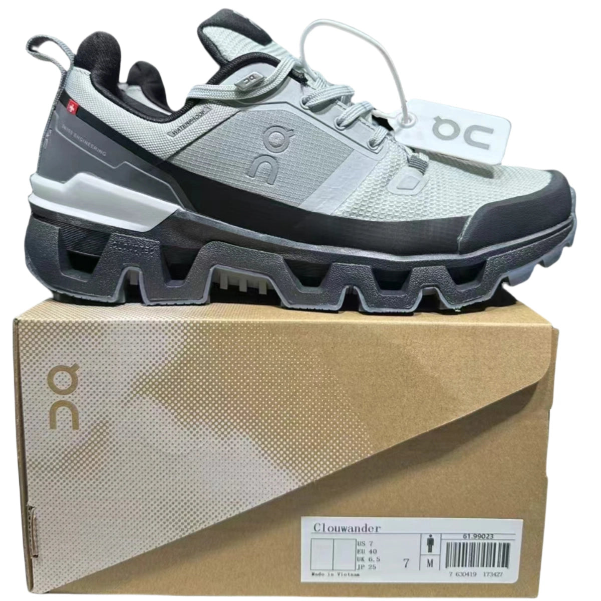 On Cloudwander Waterproof Men's White/Gray