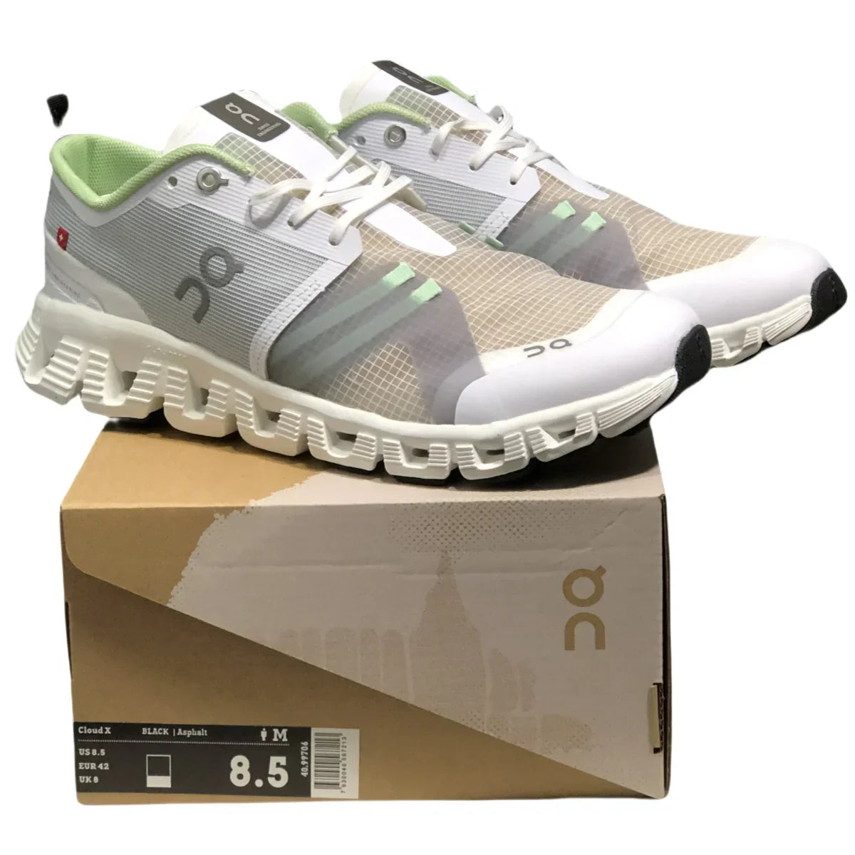 On Cloud X1 women’s White spread grass green