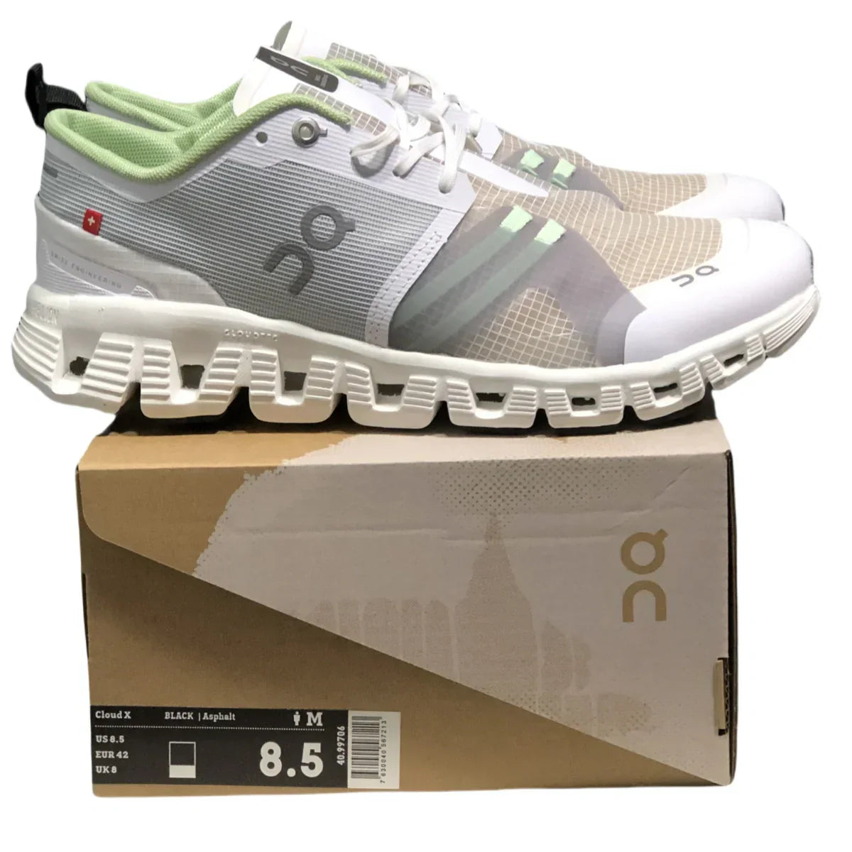 On Cloud X1 women’s White spread grass green