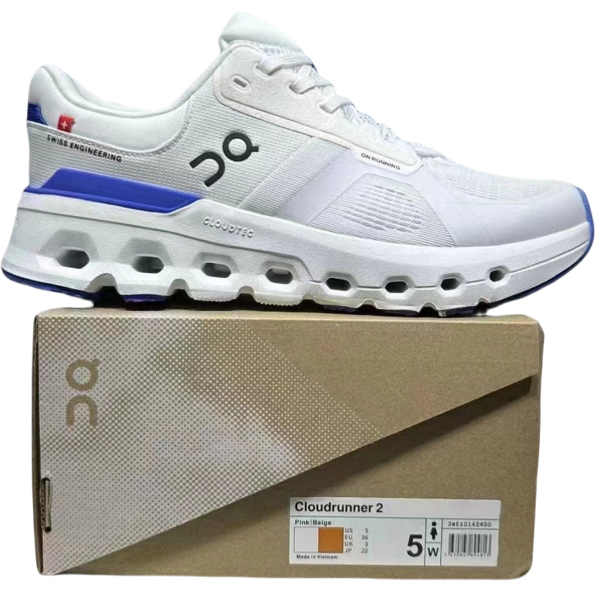 On Cloudrunner 2  Men's White/Blue